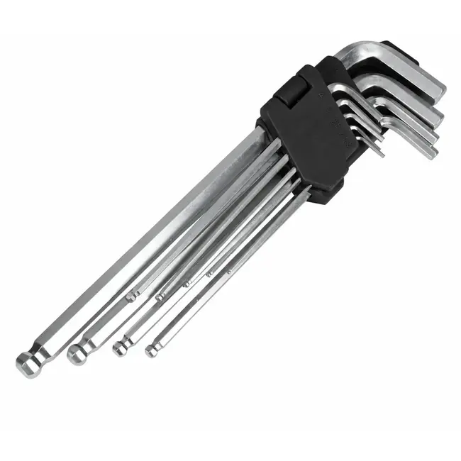 Benson 9-delige inbussleutelset - chroom vanadium - 1.5-10 mm - bol hoofd - satijncoating
