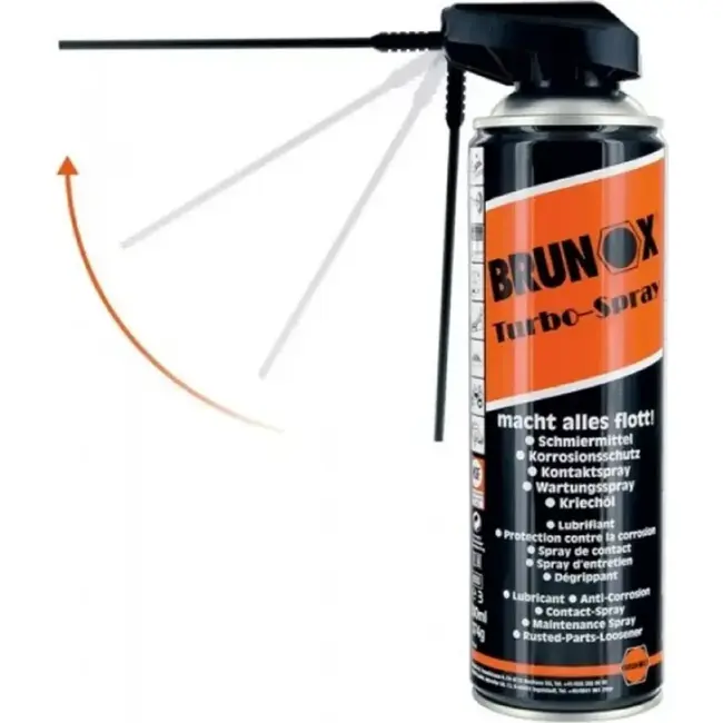 Brunox Turbo spray smeermiddel 300 ml in spuitbus met kantelbare spuitmond en brede straal