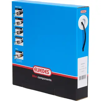 Elvedes Versnellingskabel buitenkabel 4 mm zwart op rol van 30 meter voor derailleur