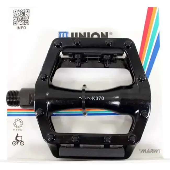 Union BMX pedaal zwart 9/16 inch kunststof sportief model Sp-102 in winkelverpakking