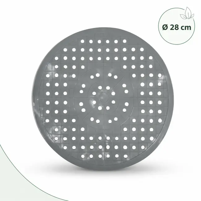 Benson Ronde gootsteenmat - PVC - Beschermend - Grijs - Ø 28 cm