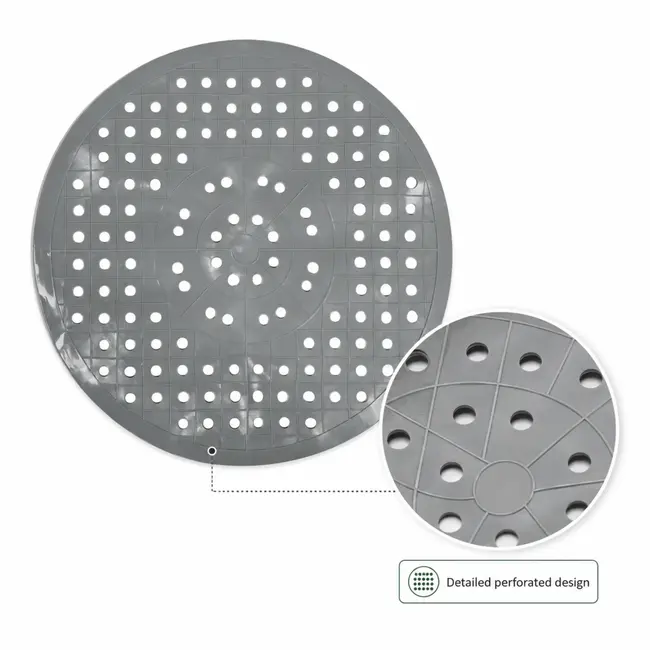 Benson Ronde gootsteenmat - PVC - Beschermend - Grijs - Ø 28 cm