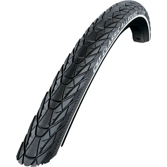 CST Buitenband 28 x 1 1/4 zwart allround met reflecterende zijwand voor stadsfiets