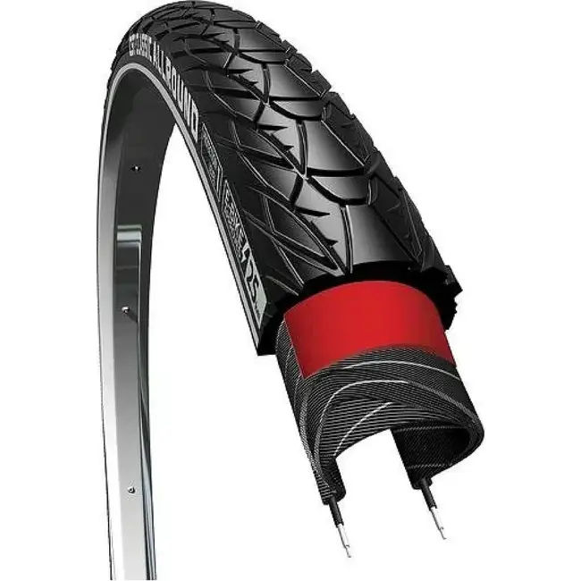 CST Buitenband 28 x 1 1/4 zwart allround met reflecterende zijwand voor stadsfiets