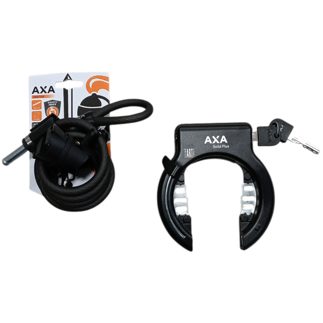 AXA Duo fietsslot set - frameslot en insteekketting - 120 cm - optimale beveiliging