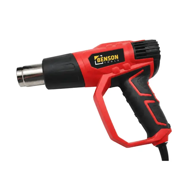 Benson Krachtig heteluchtpistool - 2000W - instelbare temperatuur - Rood - inclusief accessoires