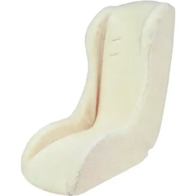 Polisport Witte Mini Pelican zitverkleiner met fleece, 3-punts gordel en schaapdesign