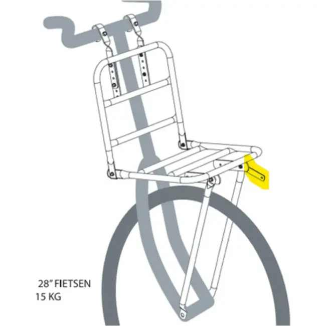 Falkx Zwarte Voordrager In PTT Stijl Voor Transportfiets En Stadsfiets