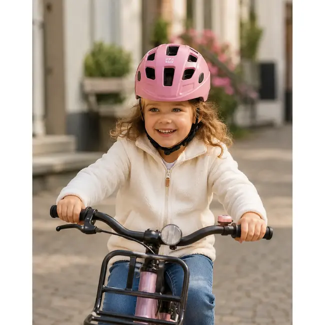 Pexkids Roze Kinder Fietshelm M 52-56 cm Voor Dagelijks Gebruik Tijdens Fietsen En Buitenspelen