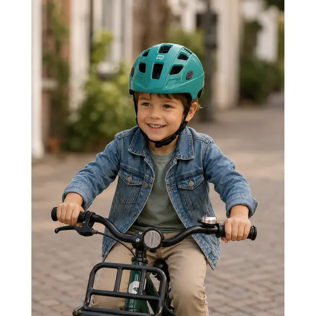 Pexkids Turquoise Kinder Fietshelm M 52-56 cm Voor Dagelijks Gebruik Tijdens Fietsen En Buitenspelen