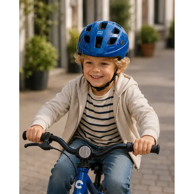 Pexkids Blauwe Kinder Fietshelm S 48-52 cm Voor Dagelijks Gebruik Tijdens Fietsen En Buitenspelen