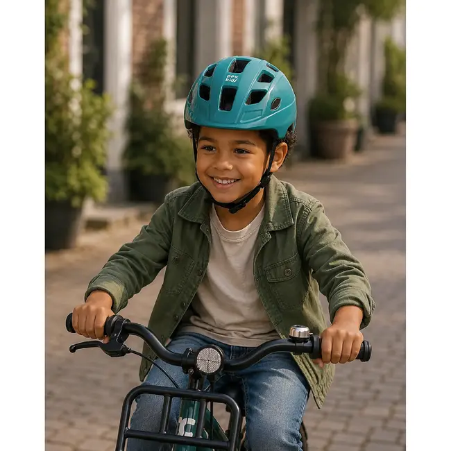 Pexkids Kinderhelm Turquoise Maat S 48-52 cm Met Ventilatie En EN1078 Keuring