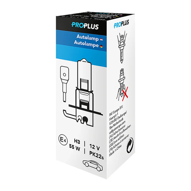 ProPlus Autolamp - 12V - 55W - PK22s - H3 - Helder licht - Compact formaat