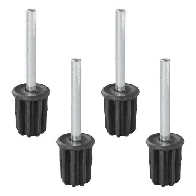 ProPlus Tentstokdop met pin - Ø 22 mm - 4 stuks - zwart/zilver