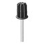 ProPlus Tentstokdop met pin - Ø 22 mm - 4 stuks - zwart/zilver