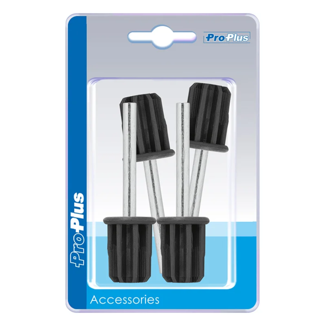 ProPlus Tentstokdop met pin - Ø 22 mm - 4 stuks - zwart/zilver