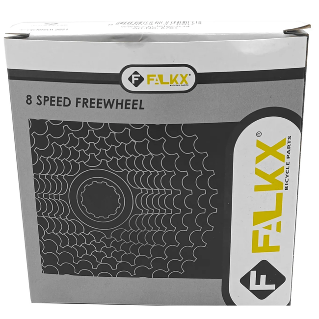 Falkx 8-speed freewheel - index 13-28 - zwart - duurzaam materiaal