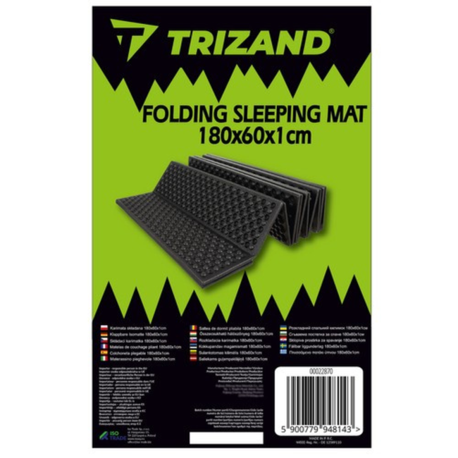 Trizand Opvouwbare Slaapmat - 180 x 60 x 1 cm : Comfort en Isolatie voor Elk Avontuur