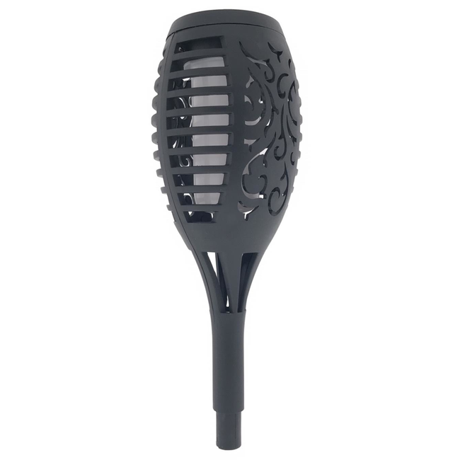 Benson Sfeervolle tuinlamp met zonnepaneel - 48,5 cm - flikkerende LED - zwart - IP44
