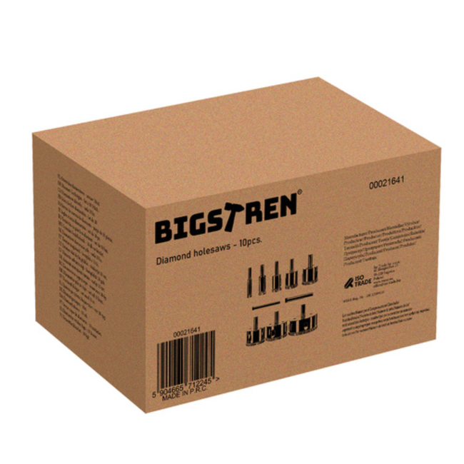 Bigstren 10-delige Diamantboorset voor Professionals - Ø 6, 8, 10, 16, 20, 28, 35, 45, 50 en 68 mm