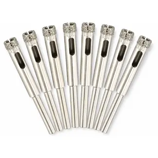 GEKO Diamantboor voor tegels - nat boren - set van 8 stuks - 8 mm
