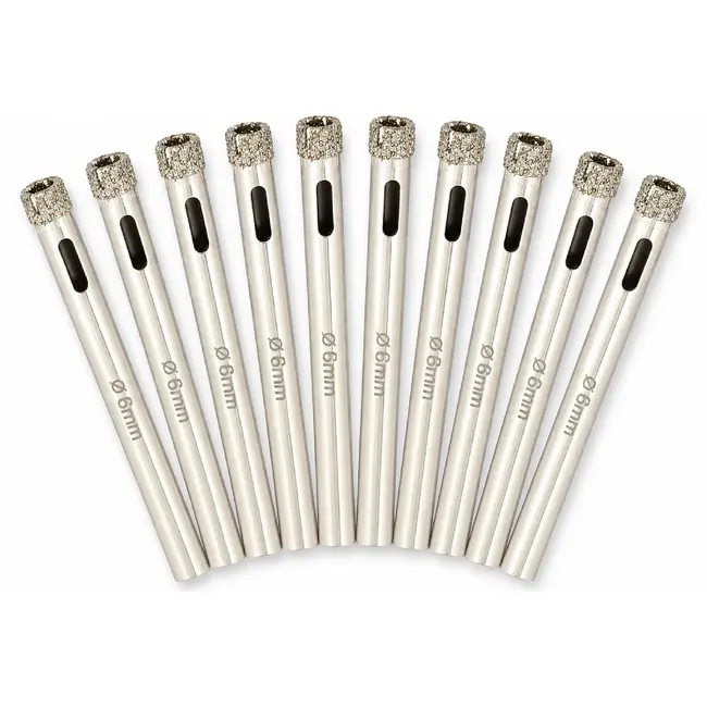 GEKO Diamantboor - Tegels - 6mm - Voor nat boren - 10 stuks per verpakking