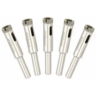 GEKO Diamantboor voor tegels - 10mm - Set van 5 - Geschikt voor nat boren