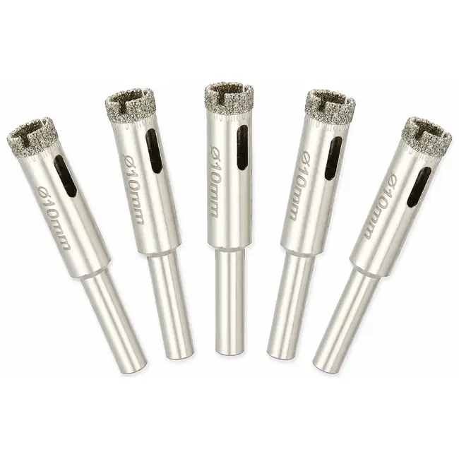 GEKO Diamantboor voor tegels - 10mm - Set van 5 - Geschikt voor nat boren