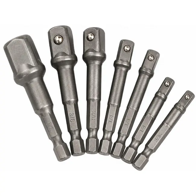 GEKO 8-delige bitset - veelzijdige verlengstukken - hex schacht - 3 maten