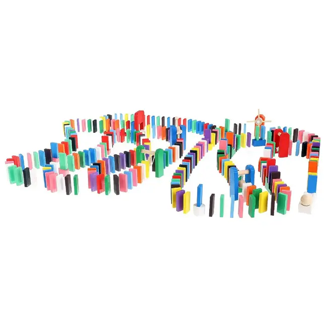 Kruzzel Houten Domino Culodrome - 1131-Delige Set voor Creatief Familieplezier