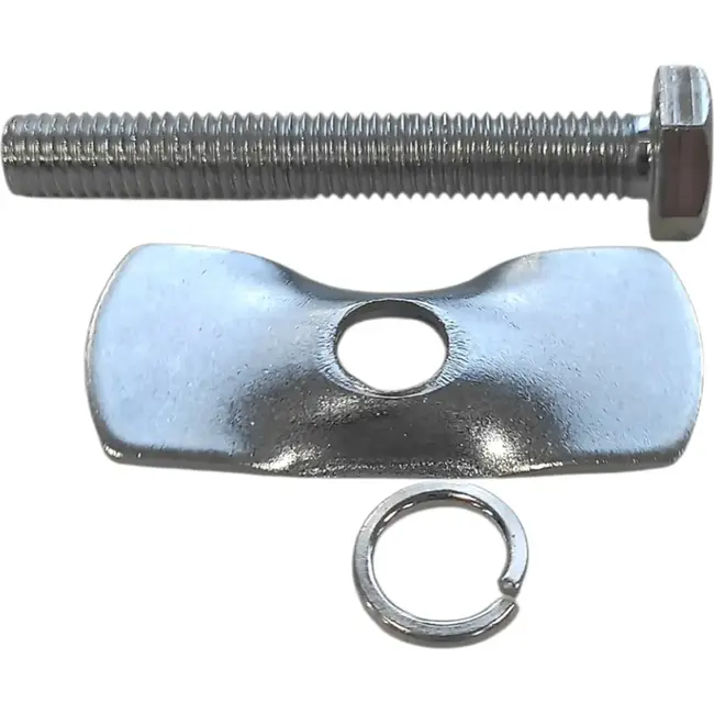 Falkx Plaat en lange bout voor fietsstandaard - 55x25x2 mm plaat - 70 mm bout - M10 maat