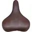 Selle Comfortabel fietszadel - bruine synthetische bekleding - witte bumpers - 25x19 cm - zonder strop