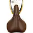 Selle Comfortabel fietszadel - bruine synthetische bekleding - witte bumpers - 25x19 cm - zonder strop