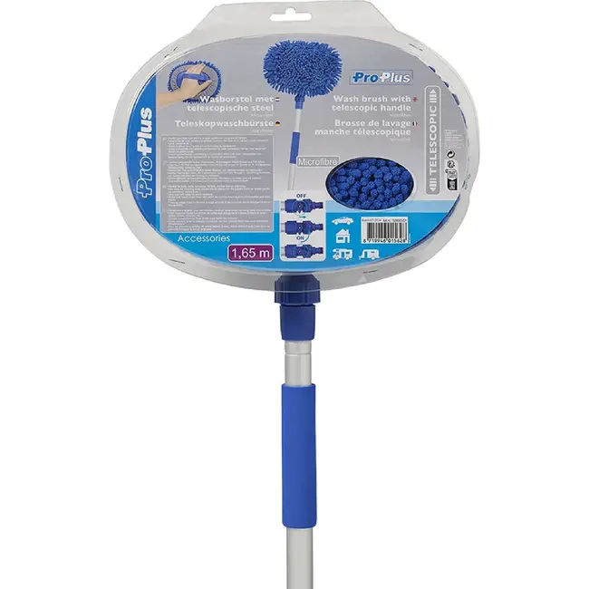 ProPlus Chenille microvezel hoes - telescopische wasborstel - blauw
