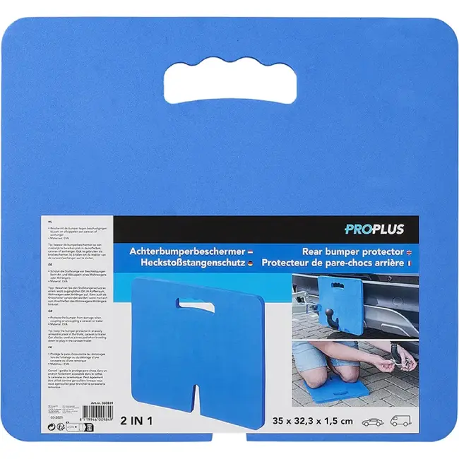 ProPlus 2-in-1 achterbumper- en kniebeschermer - duurzaam EVA - 35 x 32,3 x 1,5 cm - blauw
