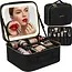 Soulima Cosmetisch etui met LED-spiegel zwart 25,5 x 23,5 x 12 cm