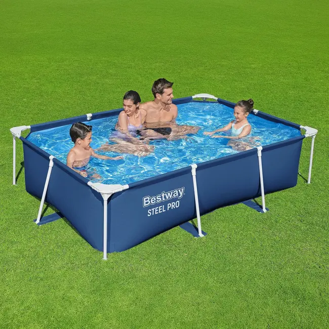 Bestway Rechthoekig framezwembad 259 x 170 x 61 cm met stevig PVC doek en handige reparatiepatch