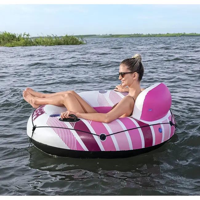 Bestway Opblaasbare zwemstoel met rugleuning 135 cm voor zwembad, strand en rustig water