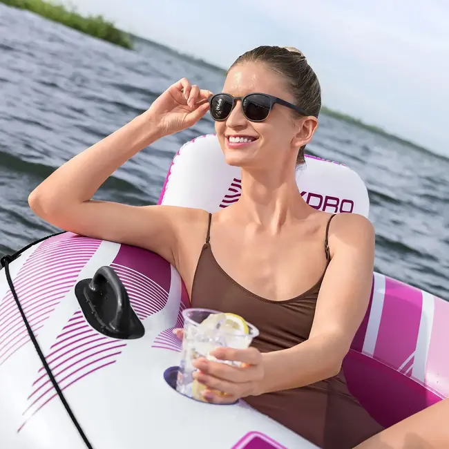 Bestway Opblaasbare zwemstoel met rugleuning 135 cm voor zwembad, strand en rustig water