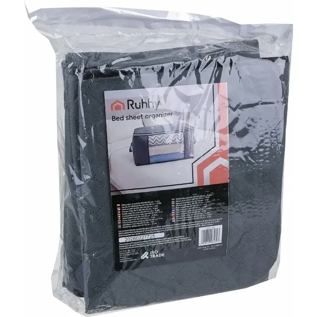 Ruhhy Beddengoed opbergers 60 x 40 x 35 cm set van 4 met venster en tweewegrits