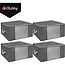Ruhhy Beddengoed opbergers 60 x 40 x 35 cm set van 4 met venster en tweewegrits
