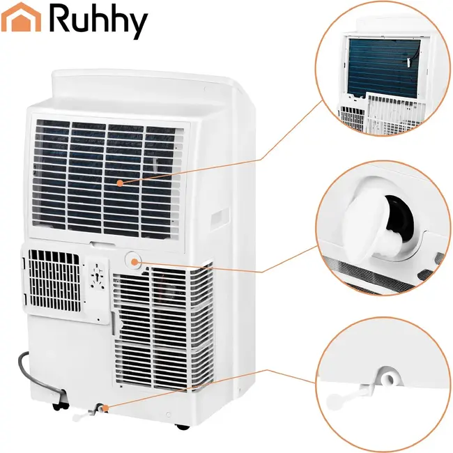 Ruhhy Mobiele airco 3,5 kW met wifi, verwarming, ontvochtiger en ventilatie