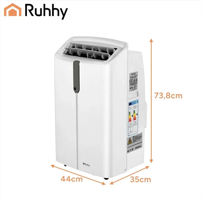 Ruhhy Mobiele airco 3,5 kW met wifi, verwarming, ontvochtiger en ventilatie
