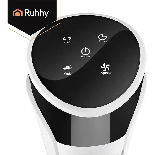 Ruhhy Kolomventilator wit 83 cm met timer, LED-display, oscillatie en 3 standen