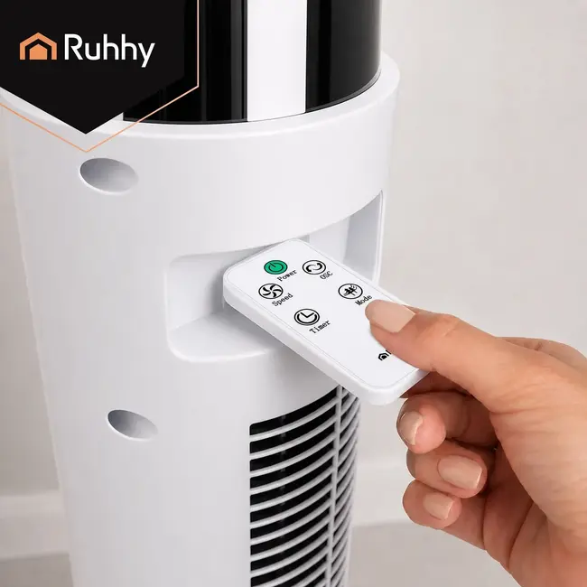 Ruhhy Kolomventilator wit 83 cm met timer, LED-display, oscillatie en 3 standen
