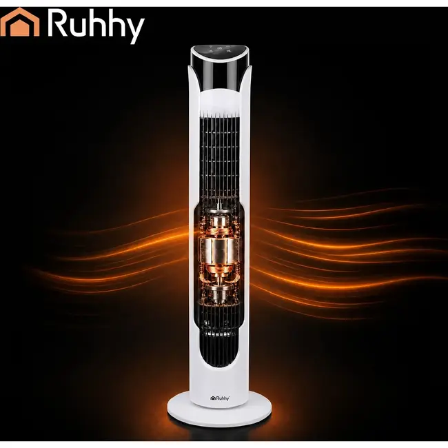 Ruhhy Kolomventilator wit 83 cm met timer, LED-display, oscillatie en 3 standen