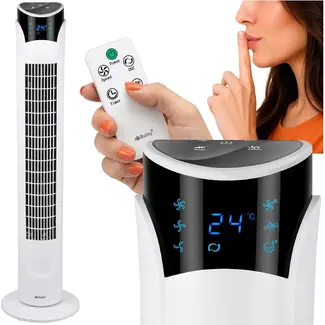 Ruhhy Kolomventilator wit 83 cm met timer, LED-display, oscillatie en 3 standen