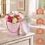 Ruhhy Flower box decoratie 23 cm in elegante ronde cadeau box voor binnen