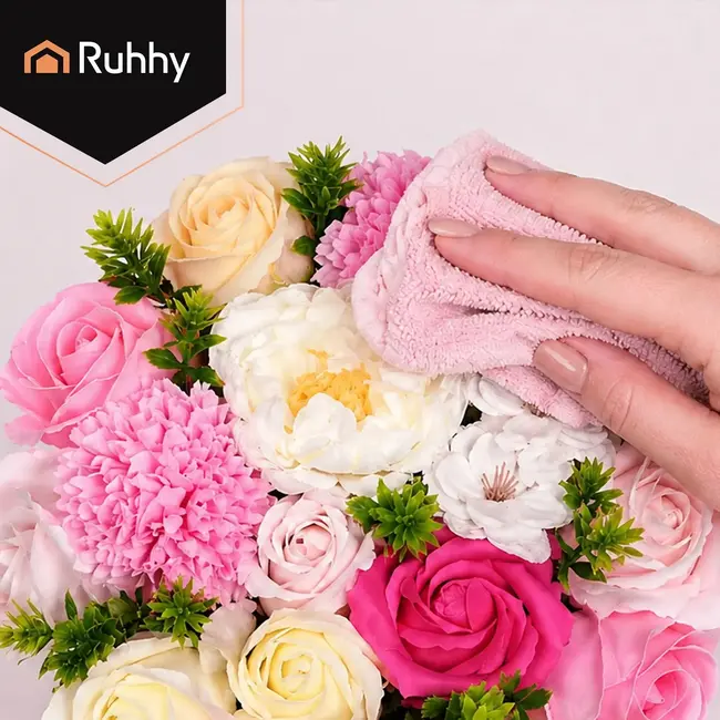 Ruhhy Flower box decoratie 23 cm in elegante ronde cadeau box voor binnen