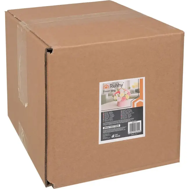 Ruhhy Flower box decoratie 23 cm in elegante ronde cadeau box voor binnen